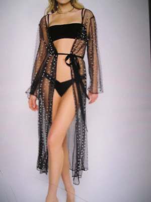 Beach Bunny Swimwear Late Nights Pearl Mesh Cardiga Size S    NWT