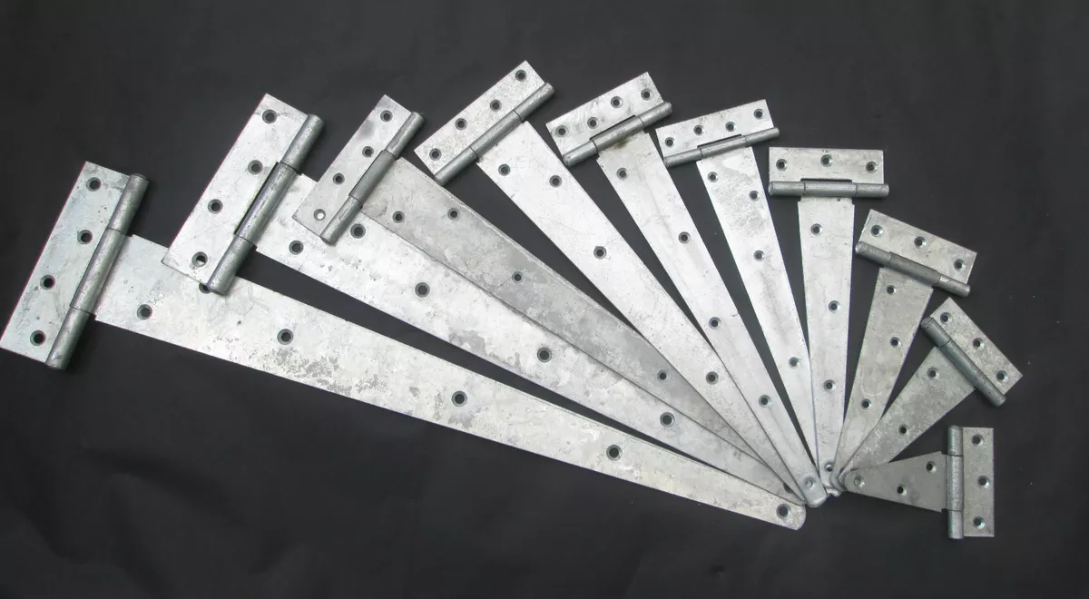 2 x EXTERIOR OUTDOOR HEAVY DUTY GARAGE DOOR GATE BARN STABLE TEE HINGE T HINGES