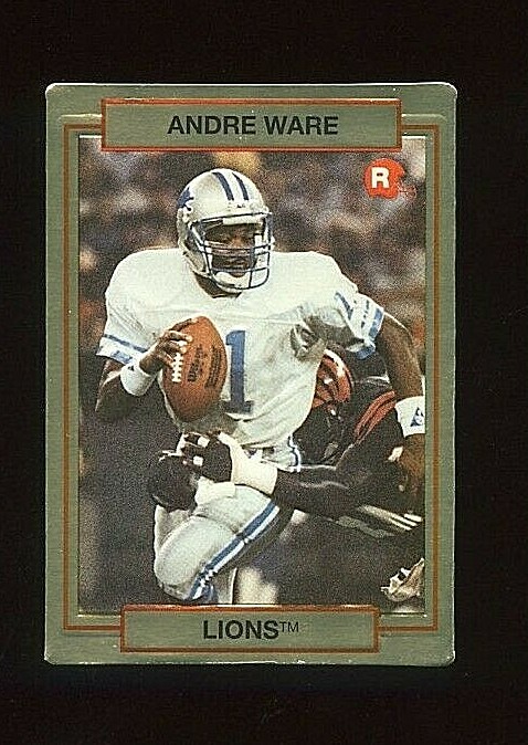 1990 ACTION PACKED ROOKIE UPDATE #44 ANDRE WARE ROOKIE RC DETROIT LIONS 