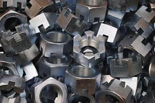 (8) Slotted Hex Castle Nuts 1-1/4-12 Fine Thread Zinc Plated 1-1/4"-12