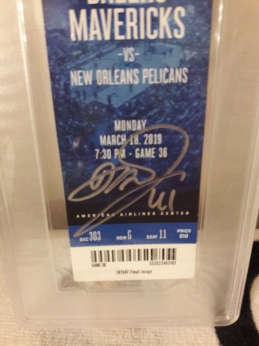 Dirk Nowitzki SIGNED DALLAS MAVERICKS TICKET PASSING WILT CHAMBERLAN PSA SLABBED - Picture 5 of 7