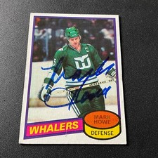 Autographed.  1980-81 Topps  MARK HOWE   .  HOF.          **J-1