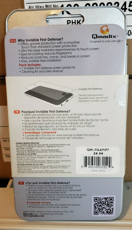 Protector Pantalla Cristal Templado Qmadix - iPhone 6/6s/7/8/SE 2ª Gen Foto 2 de 2