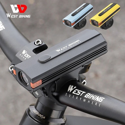 WEST BIKING Waterproof Bike Light Rechargeable LED Bicycle Front Headlight Black - Picture 1 of 21