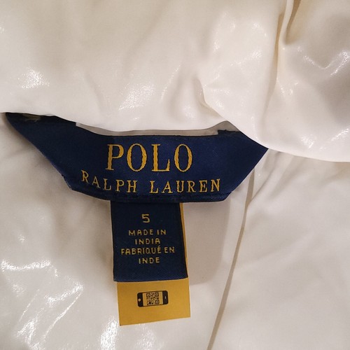 Polo Ralph Lauren Down Puffer Jacket Boys 5 White Full Zip Duck Spell Out Winter - Picture 11 of 24