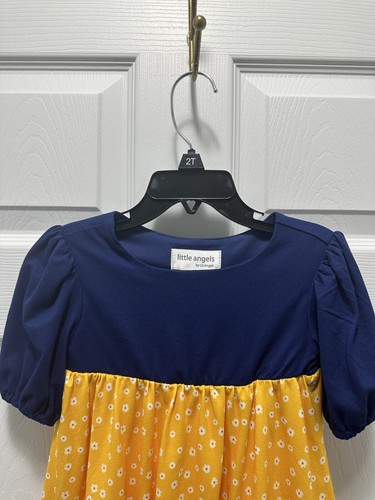 Little Angels Little Lucy Puff Sleeve Color Block Dress Size 2 - Picture 4 of 10