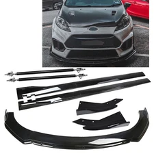 For Ford Fiesta Front Bumper Lip Spoiler Splitter Body Kit Side Skirt