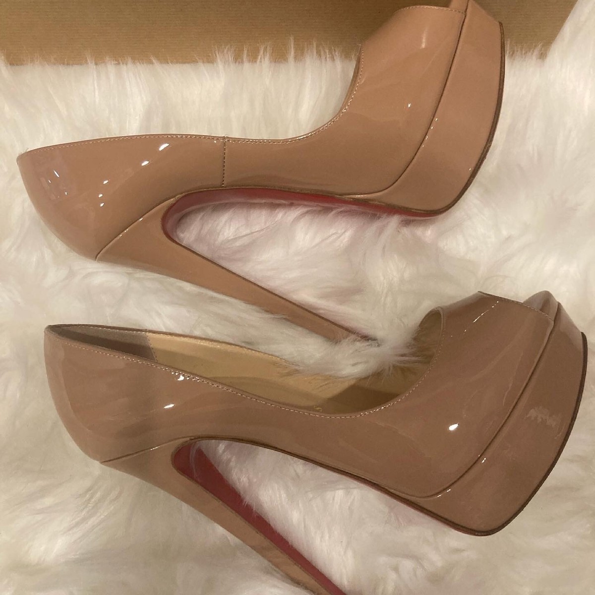 Christian louboutin 35.5 Lady Peep Nude | eBay