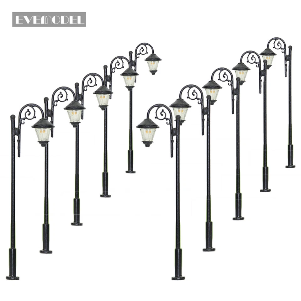 10pcs Model Railway 1:160 Lamp Metal Post N Scale Street Lights LYM36 - Image 3 of 4