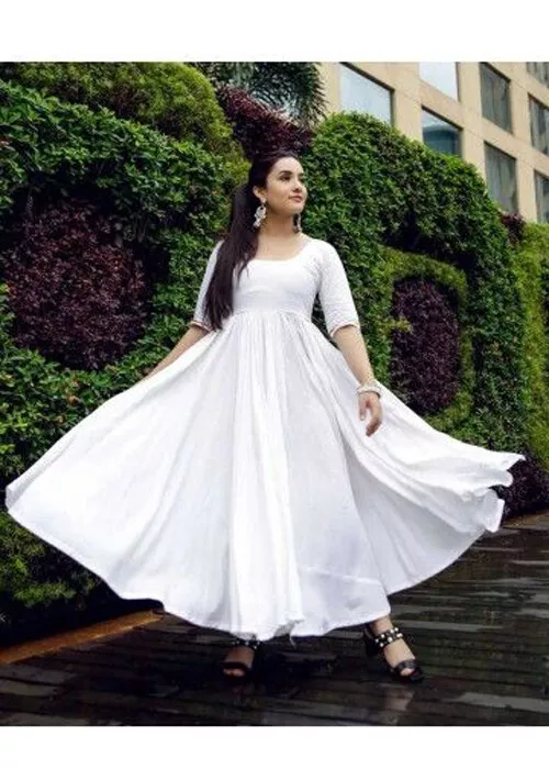 White colour hotsell long gown