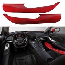 Red Real Carbon Fiber Interior Accent Trim Cover Set Fits Corvette C8 2020-2025 Red Real Carbon Fiber Interior Accent Trim Cover Set Fits Corvette C8 2020-2025
