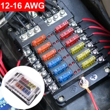 12-Way Car Marine Fuse Box Block Holder with LED Indicator Waterproof Protection