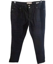 Kenneth Cole Reaction Skinny Black Jeans Zipper Front Size 12