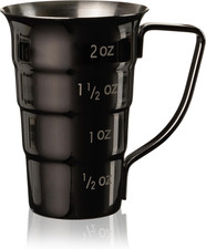 Gunmetal Stepped Jigger with Handle, 4 Measurement Markings, Measuring