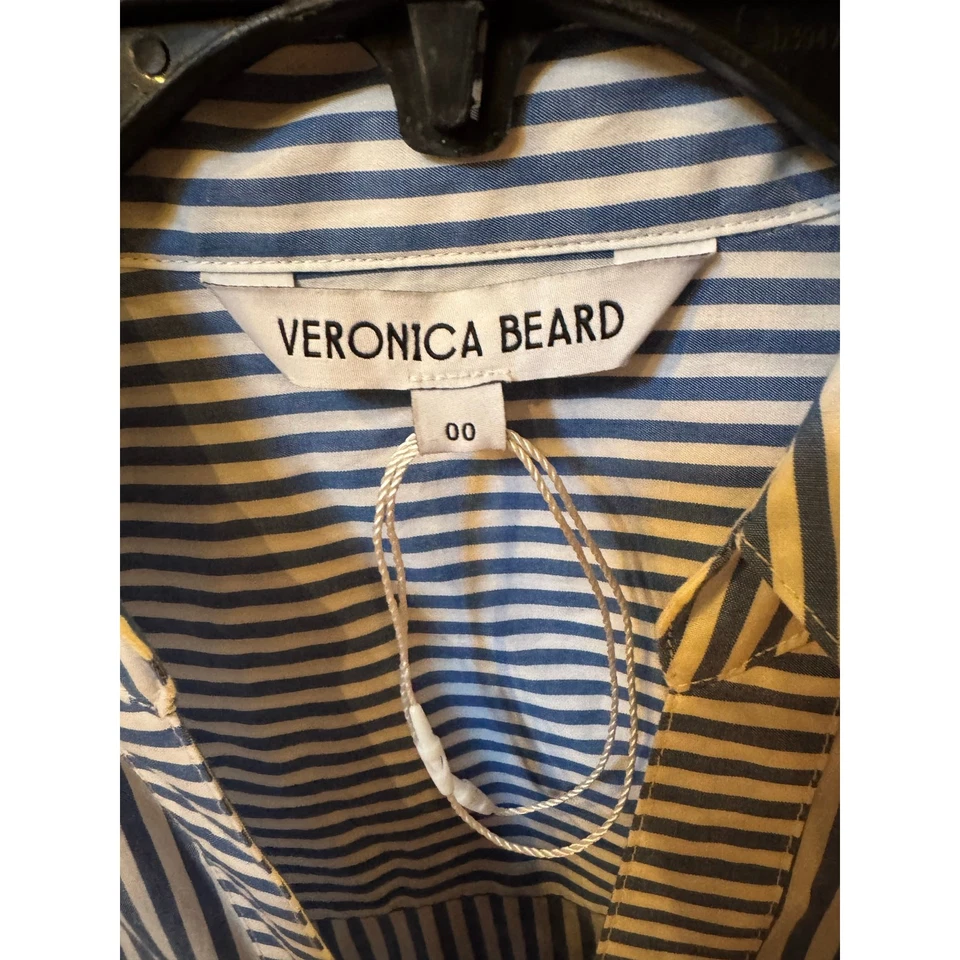 Vestido camisero envolvente a rayas azul blanco barba Verónica - talla 00 Foto 2 de 4