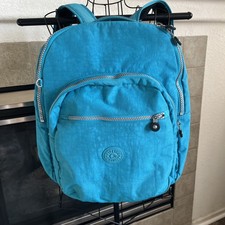 Mochila Kipling Seoul Laptop Verde Azulado Turquesa Limpia Excelente Estado Cremalleras Funcionan