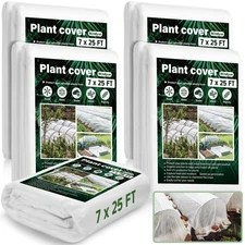 Windyun 4 Pack Plant Covers Freeze Protection Frost Cloth Thick Blankets Floa...