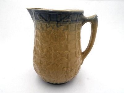 Rose And Trellis Blue And White Salt Glaze Pitcher 8