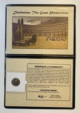 Roman Coin of Diocletian Christian Great Persecution Folder Album COA ANA