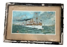 U.S. Battleship "Maine" 1898 Framed Print Fetherston U.S. Navy Tobin Original US