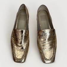 Dolce Vita Benny Gold Distressed Loafers Size 8