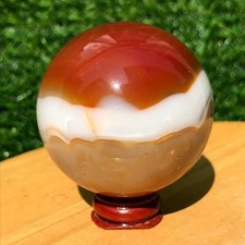 290G Natural Patterned agate Ball Crystal Sphere Specimen Energy Healing Reiki