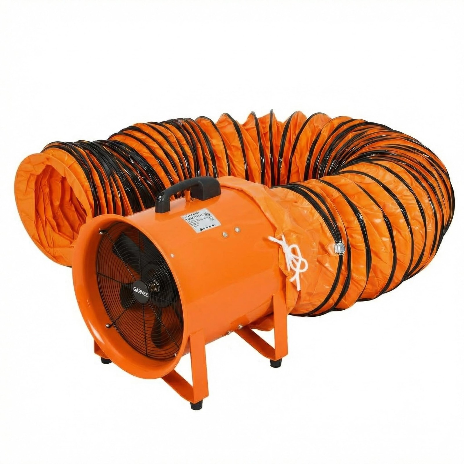 Garvee 16" Axial Blower Exhaust Fan 5500 CFM 1350W Portable Duct Hose Orange