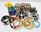 VINTAGE TO NOW COSTUME JEWELRY BRACELET LOT, STRETCH TYPE