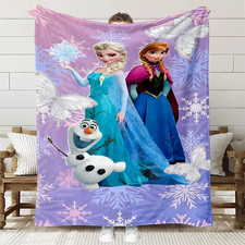 Disney Frozen Eiskönigin XL Kuscheldecke 150x200cm – Elsa, Anna & Olaf – Flanell