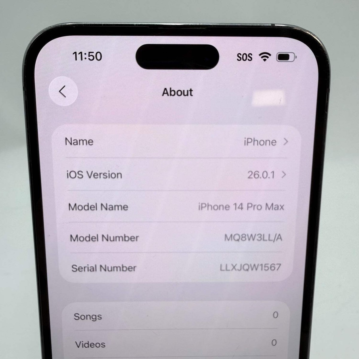 Unlocked Apple iPhone 14 Pro Max 256GB 26.0.1 Deep Purple MQ8W3LL