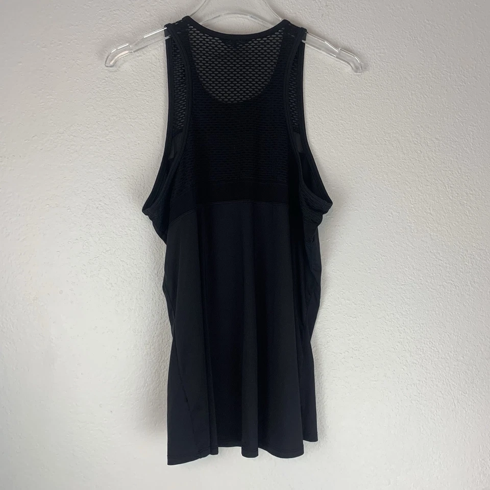 Camiseta sin mangas grande Bebe Sport para mujer espalda deportiva negra deletreada malla atlética gimnasio L Foto 3 de 4