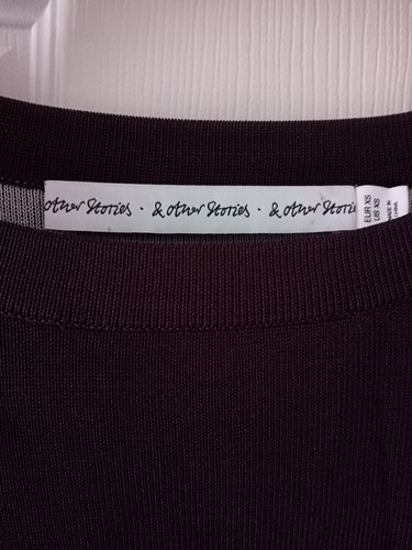 & Other Stories Stripe Knitted Drop Sleeve Top XS UK6 Midweight G8 - Picture 3 of 4