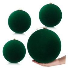 Pcs 8 Inch Extra Large Velvet Christmas Balls Oversized Huge Big 4 Light Green