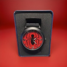 Marvel Spider-Man Quartz Analog Watch Red/Black Dial Black Silicone Strap w/ Box