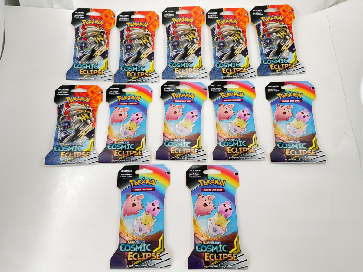 pokemon trading card game sun and moon cosmic eclipse Pokémon Sun & Moon 12 Cosmic Eclipse Trading Card Game - 4 Booster Pack for  sale online