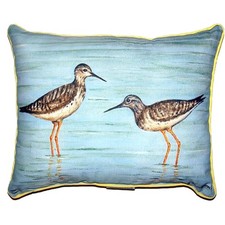 Zippered Betsy Drake Yellow Legs Coastal Outdoor Pillow 20 Inch x 24 Inch