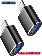 Apple MFi Certified Lightning Male to USB3.0 Female Adapter OTG Cable,2 Pack Po