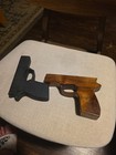 Vintage Wooden Gun Molds Leather Holster Forms Hand Carved Tooling Pair — photo 1