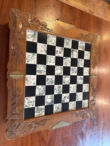 ⭐️Juego de ajedrez chino de madera tallada de colección tablero con incrustaciones Dragon Phoenix portátil - Imagen 18 de 22