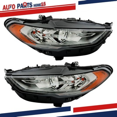 For Ford Fusion 2017-2019 Halogen&LED DRL Projector Headlights Headlamps Pair
