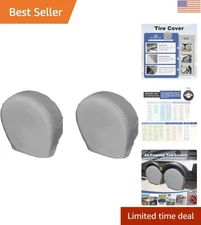 Versatile 2 Pack Tire Covers - Charcoal Heavy Duty Protection for Your Vehicle