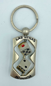 Las Vegas Nevada Souvenir Key Chain with Spinning Red and Black Dice