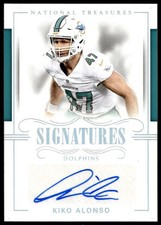 2017 PANINI NATIONAL TREASURES KIKO ALONSO 42 MT SIGNATURES HOLO 3/15 DOLPHINS