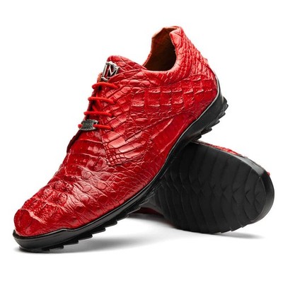 Kratos Red Genuine Caiman Crocodile Fashion Sneaker