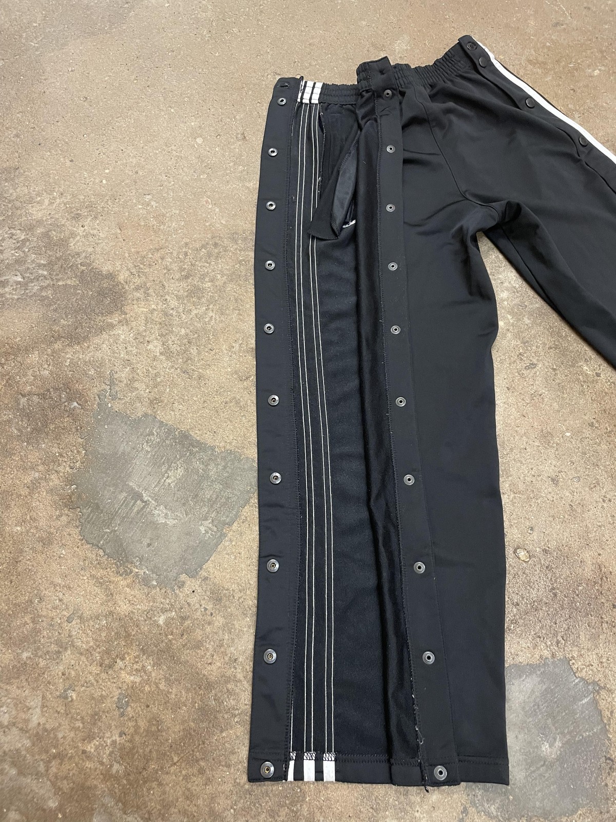 Adidas Track Pants Teens XS Black Snap Tear Away 3-Stripes Zip Pockets Athletic thumbnail 13