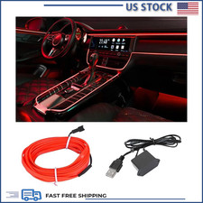 El Wire Interior Car Led Strip Lights Usb Neon Strip Sewing Edge Color Red