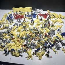 Vintage Assorted Mini Figures. Cowboys Indians Soldiers and More Over 100 Pieces