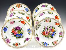 Antique Royal Crown Derby /Meissen BOTANICAL FOWER FLORAL BOUQUET 6 SOUP BOWLS