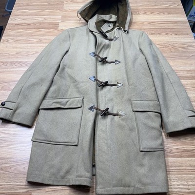 Vintage Lakeland Sportswear Duffle Coat Mens 42 Wool Hooded Toggle Jacket 60s