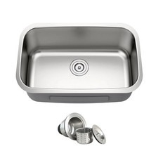 27'' Undermount Singe Bowl 18G Stainless Steel Round Coner Kitchen Sink-27x18x9